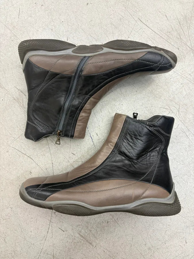 2000s Prada Brown Leather Chelsea Boots apUcqmJ 3