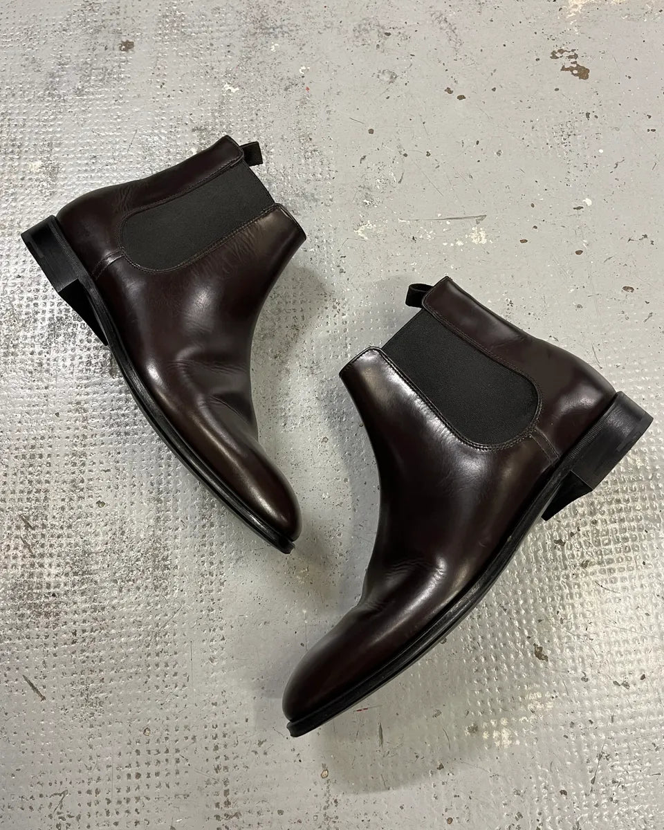 Prada Brown Leather Chelsea Boots hiLcGWl 1