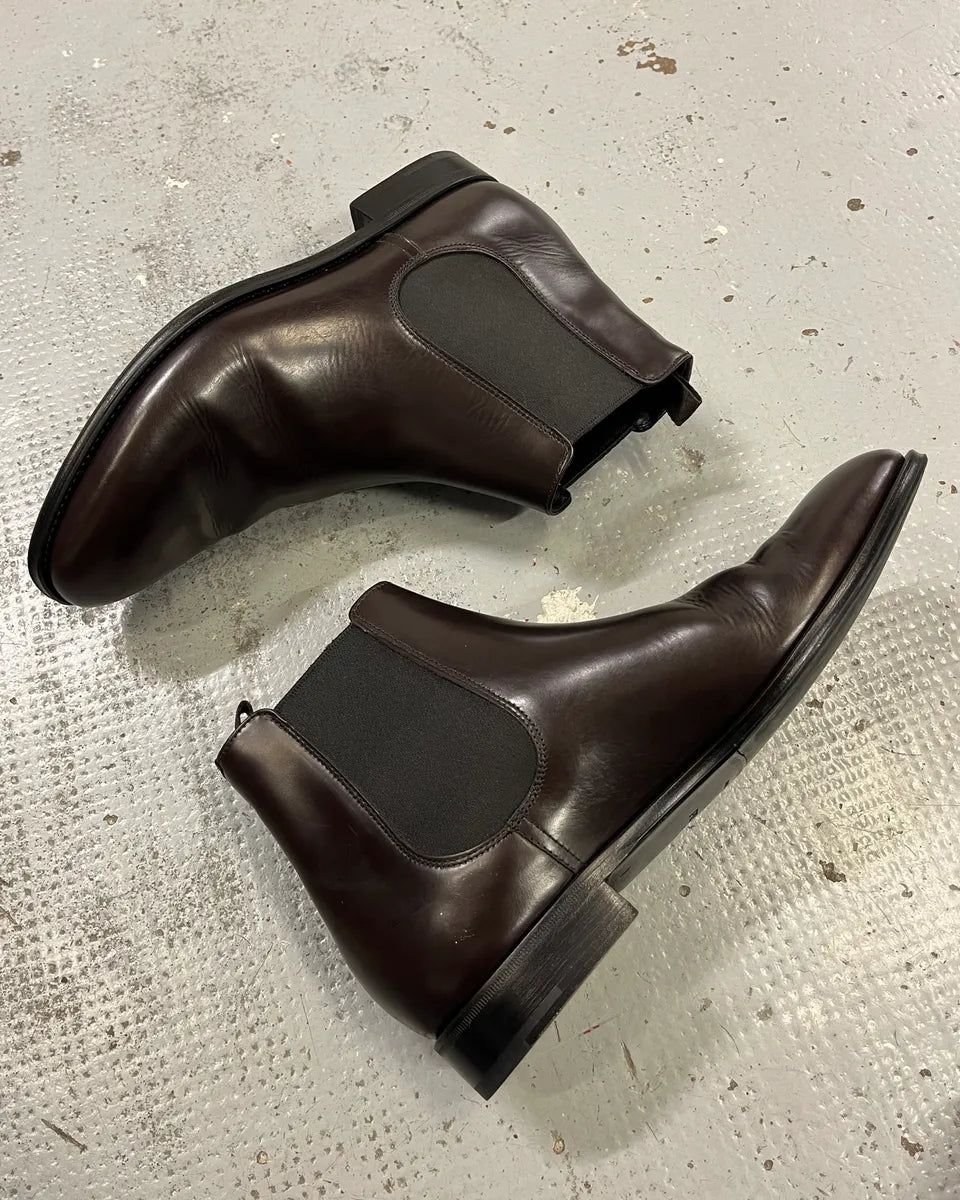 Prada Brown Leather Chelsea Boots hiLcGWl 2