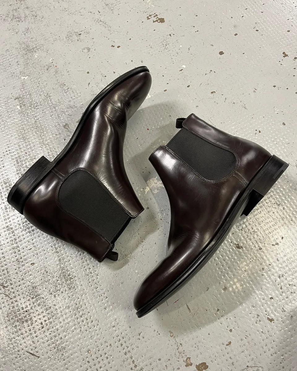Prada Brown Leather Chelsea Boots hiLcGWl 3