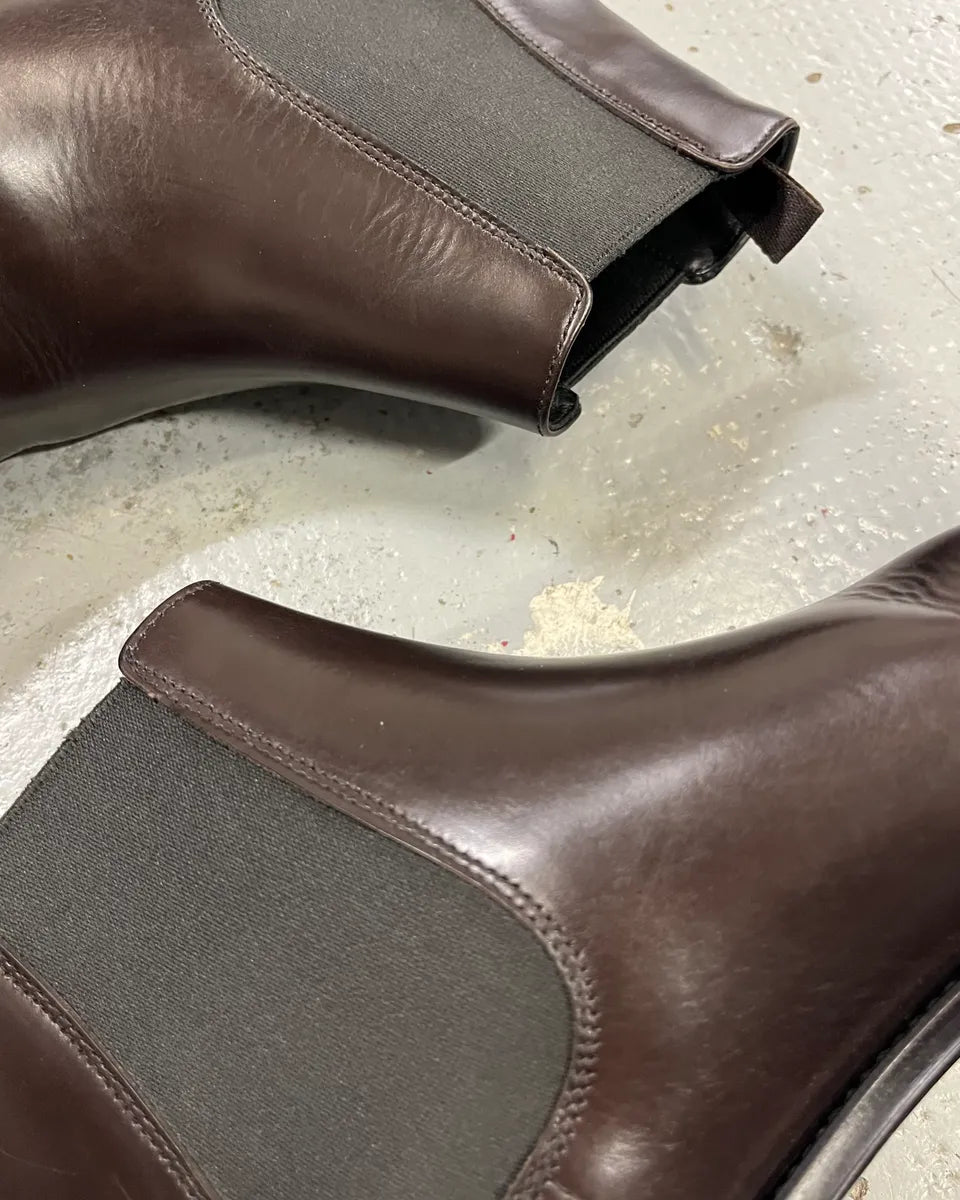Prada Brown Leather Chelsea Boots hiLcGWl 4