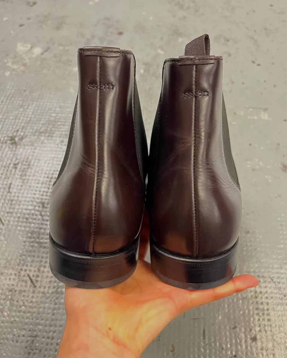 Prada Brown Leather Chelsea Boots hiLcGWl 6