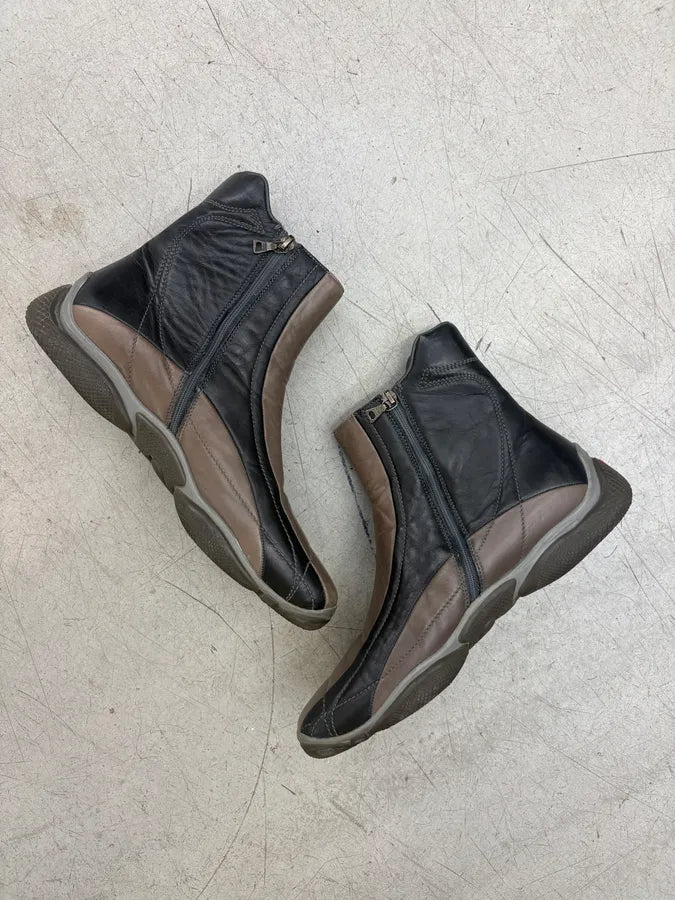2000s Prada Brown Leather Chelsea Boots apUcqmJ 5