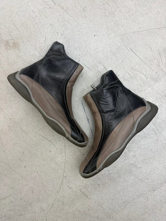 2000s Prada Brown Leather Chelsea Boots apUcqmJ 4