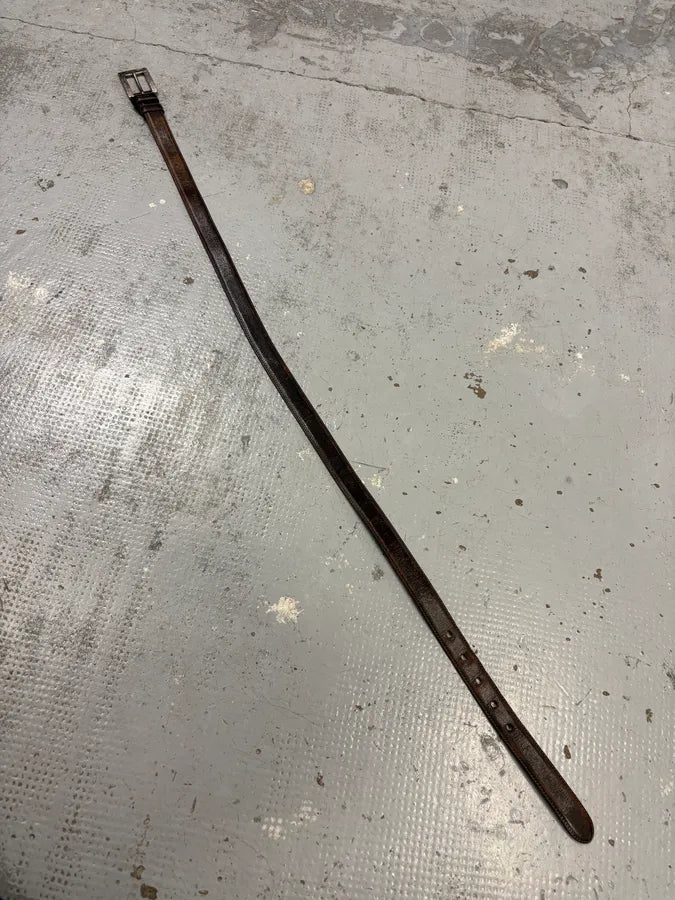 2000s Prada Brown Leather Embossed Buckle Belt lMtOgtW 4