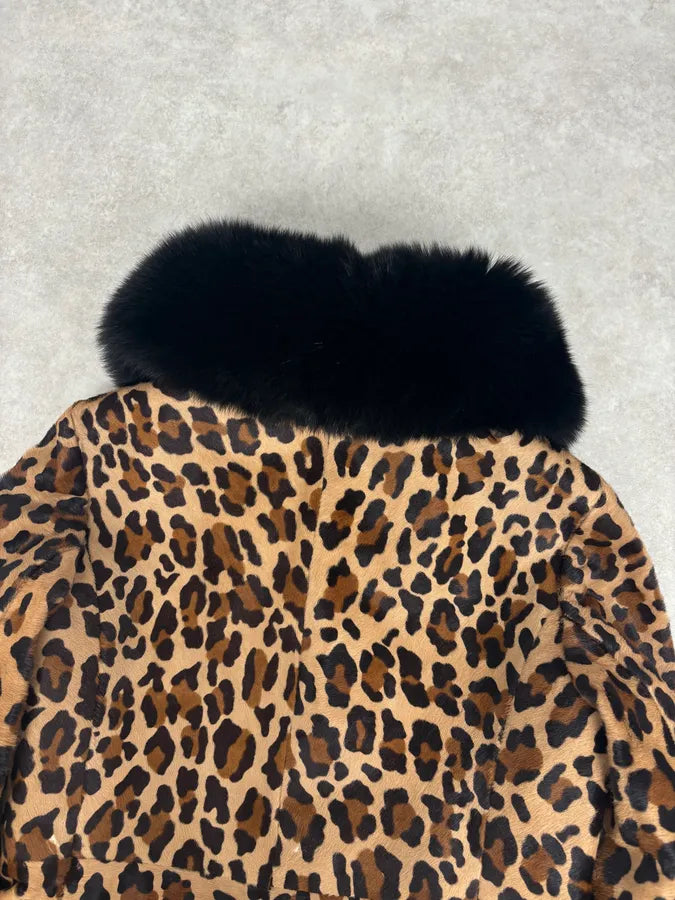 FW2010 Prada Camel Pony Hair Leather Fur Collar Coat rMqsyIM 7