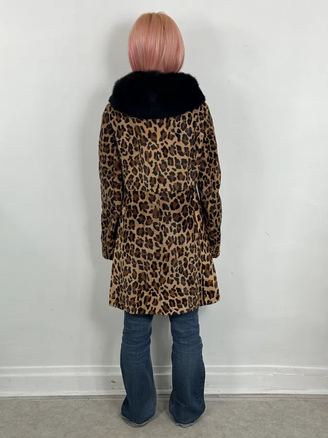 FW2010 Prada Camel Pony Hair Leather Fur Collar Coat rMqsyIM 2