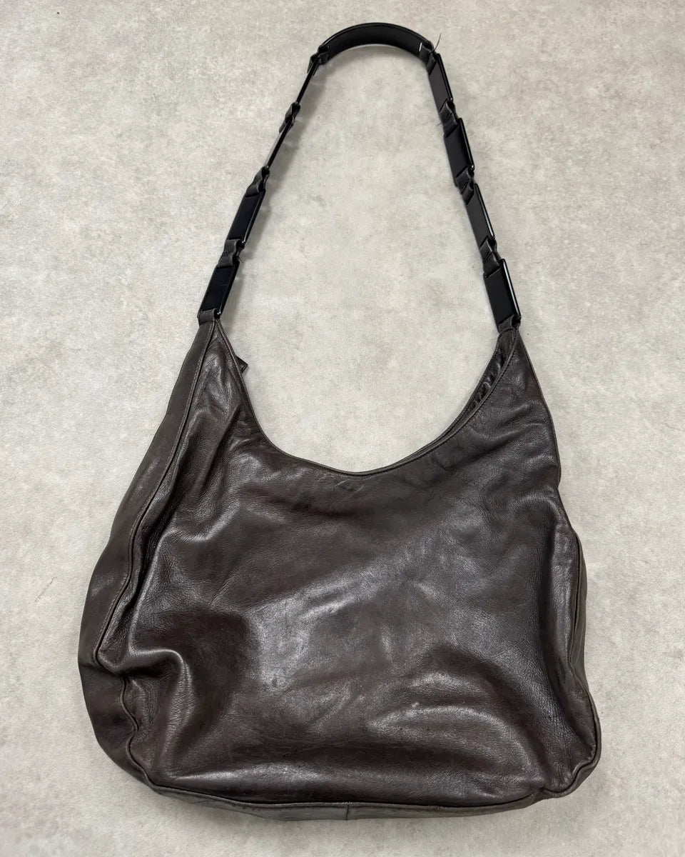 Prada Brown Leather Hobo Shoulder Bag SZULuHR 6