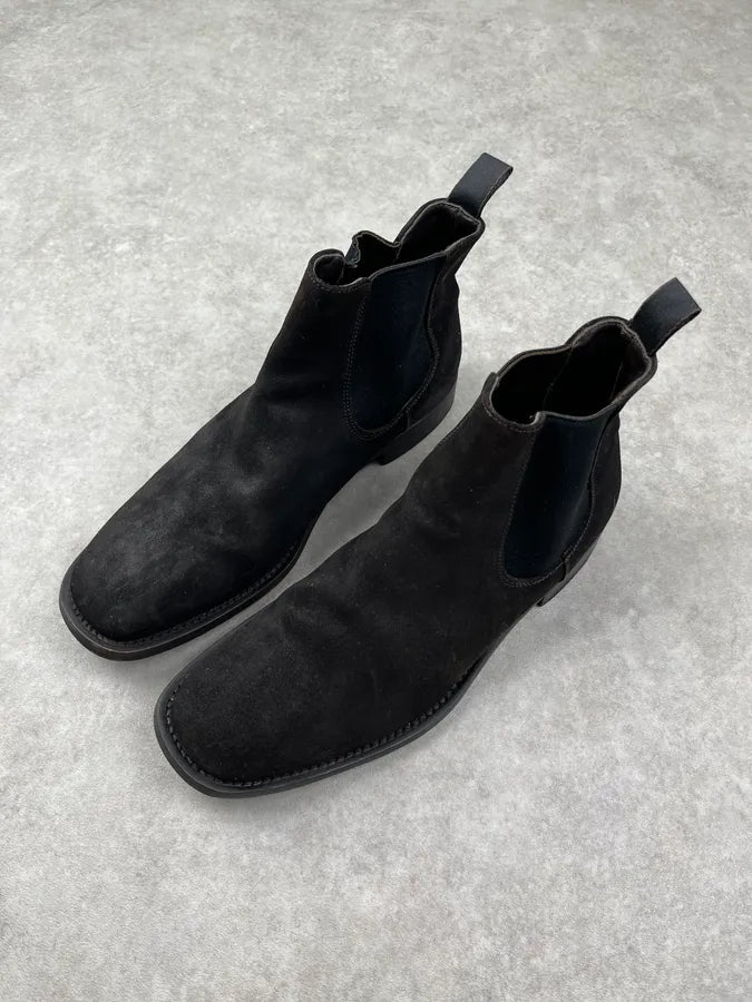 Prada Dark Brown Suede Chelsea Boots dmwplro 2