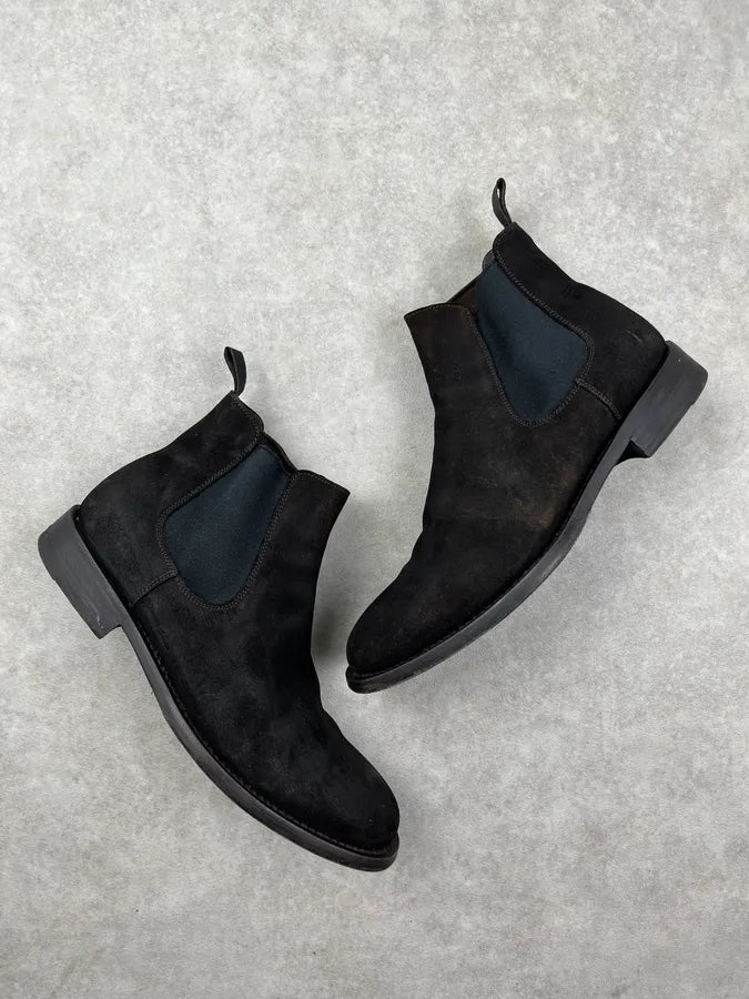 Prada Dark Brown Suede Chelsea Boots dmwplro 3