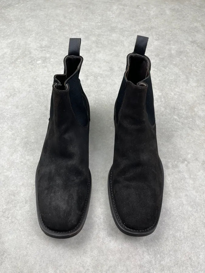 Prada Dark Brown Suede Chelsea Boots dmwplro 1