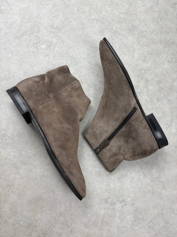 2000s Prada Brown Suede Leather Ankle Boots NaqZZwF 5