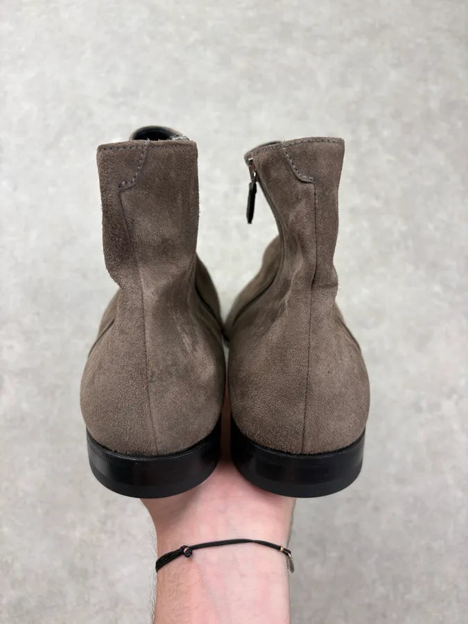 2000s Prada Brown Suede Leather Ankle Boots NaqZZwF 6