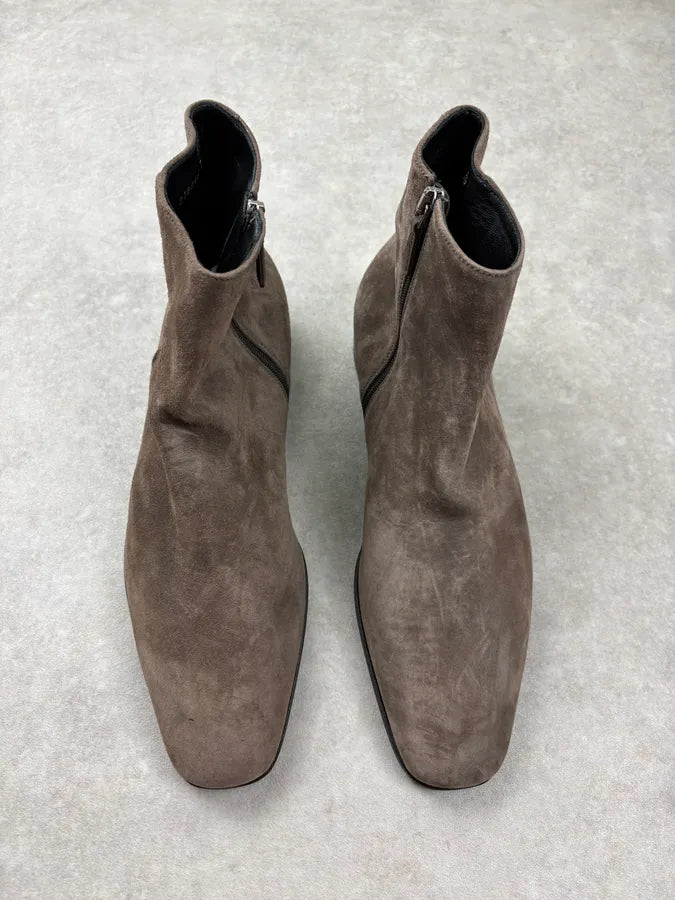 2000s Prada Brown Suede Leather Ankle Boots NaqZZwF 1