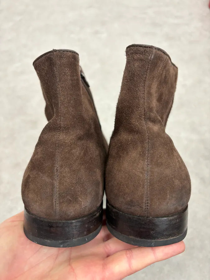 Prada Brown Suede Leather Minimalist Boots ELcINFY 6