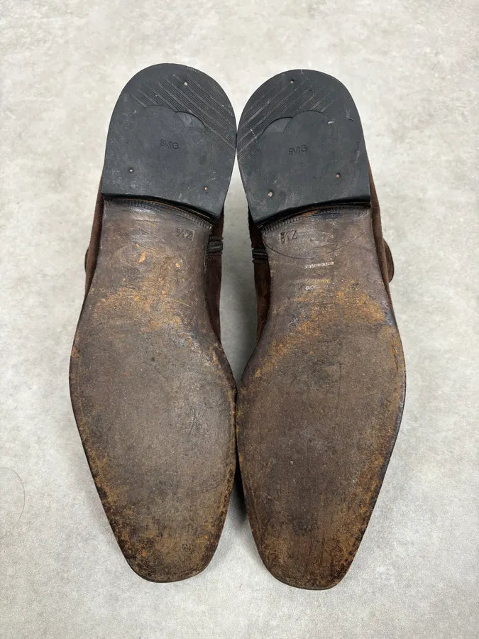 Prada Brown Suede Leather Minimalist Boots ELcINFY 7