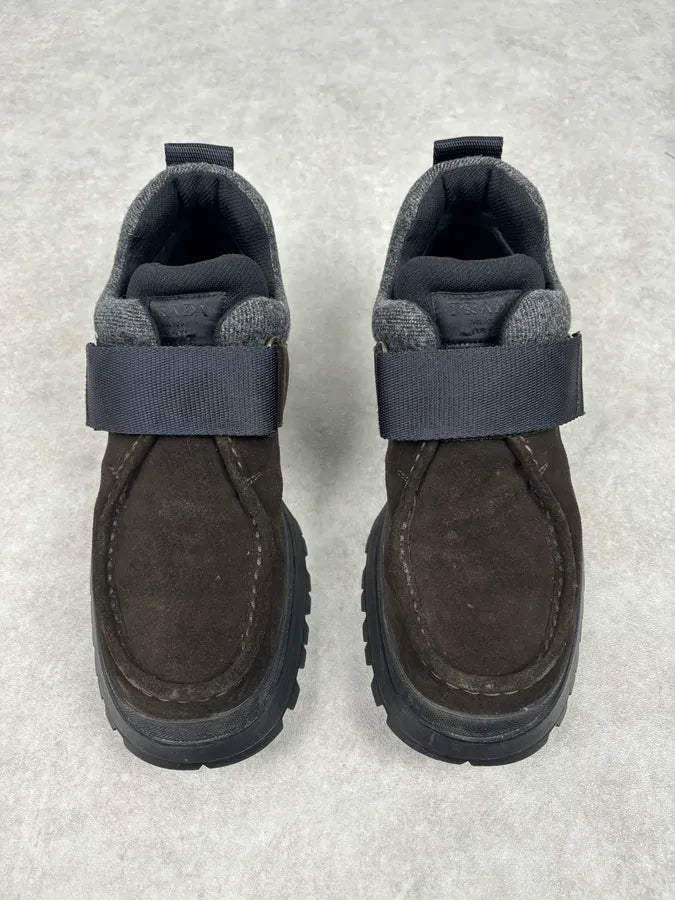 2000s Prada Brown Suede Leather Velcro Boots lvVpQIf 3