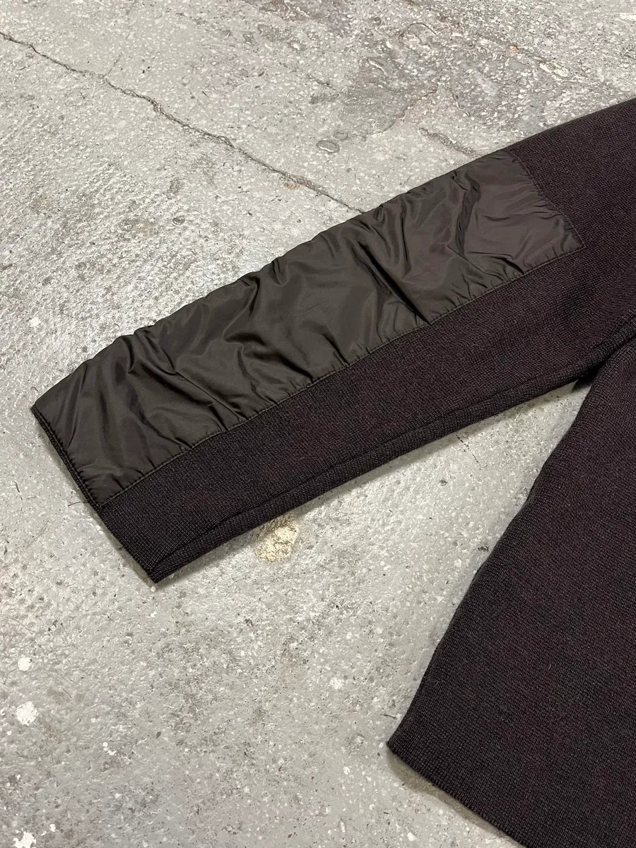 2000s Prada Linea Rossa Brown Wool & Nylon Half Zip SDentUr 7