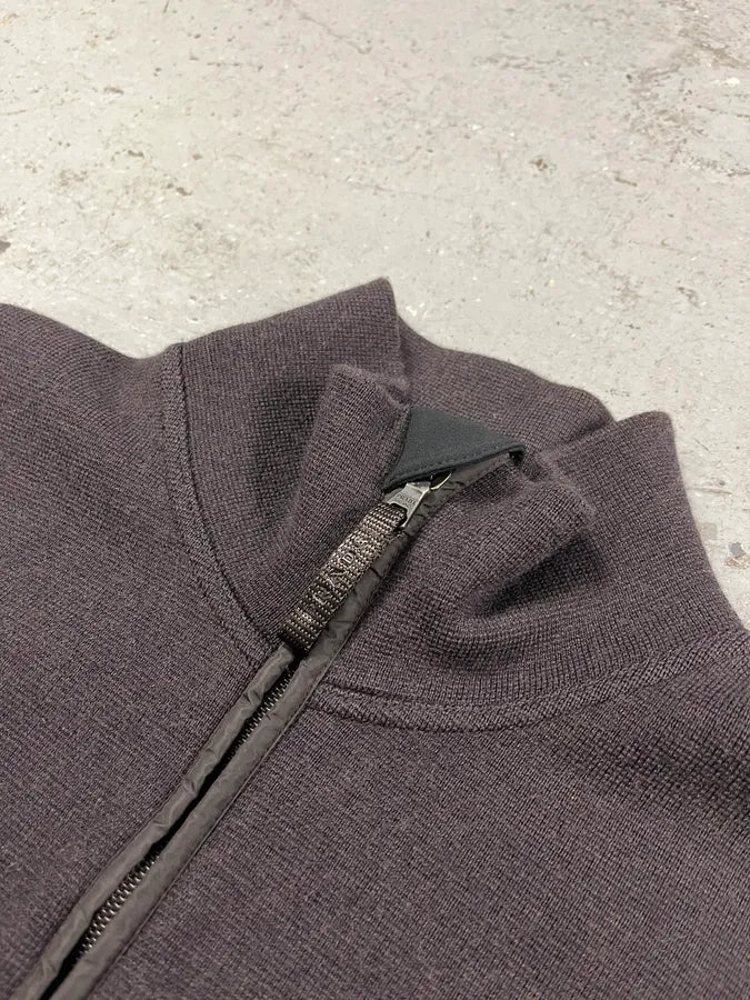 2000s Prada Linea Rossa Brown Wool & Nylon Half Zip SDentUr 8