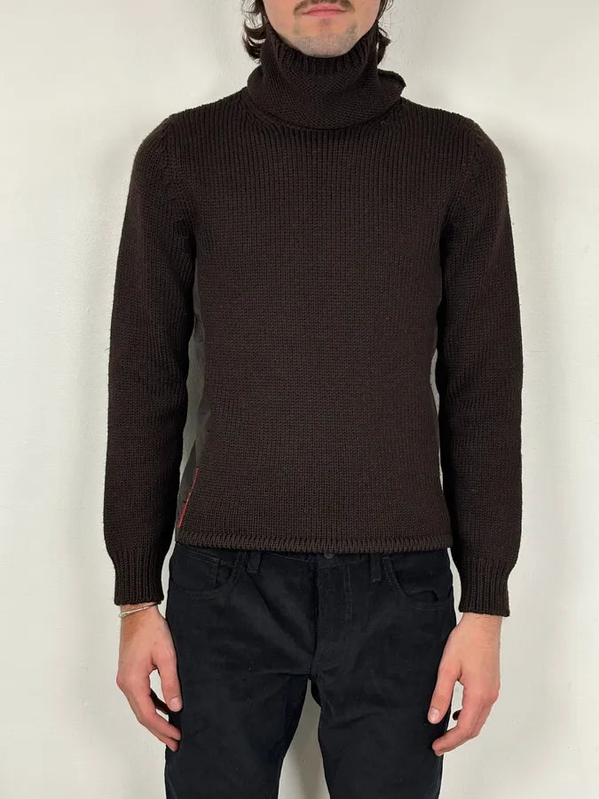 2000s Prada Brown Wool Turtleneck Sweater NUXIQQb 1