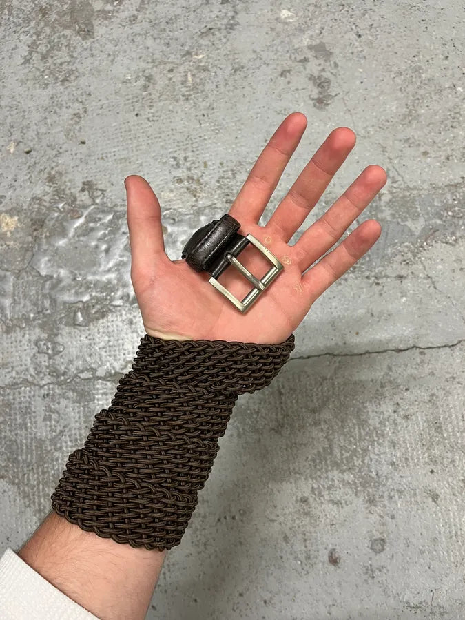 Prada Brown Woven Elastic Belt Braided EttCWcj 1