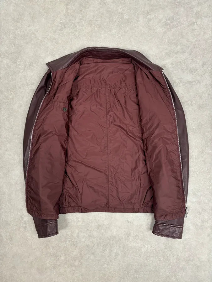 AW2013 Prada Burgundy Leather Reversible Premium Jacket BjGGCXD 10