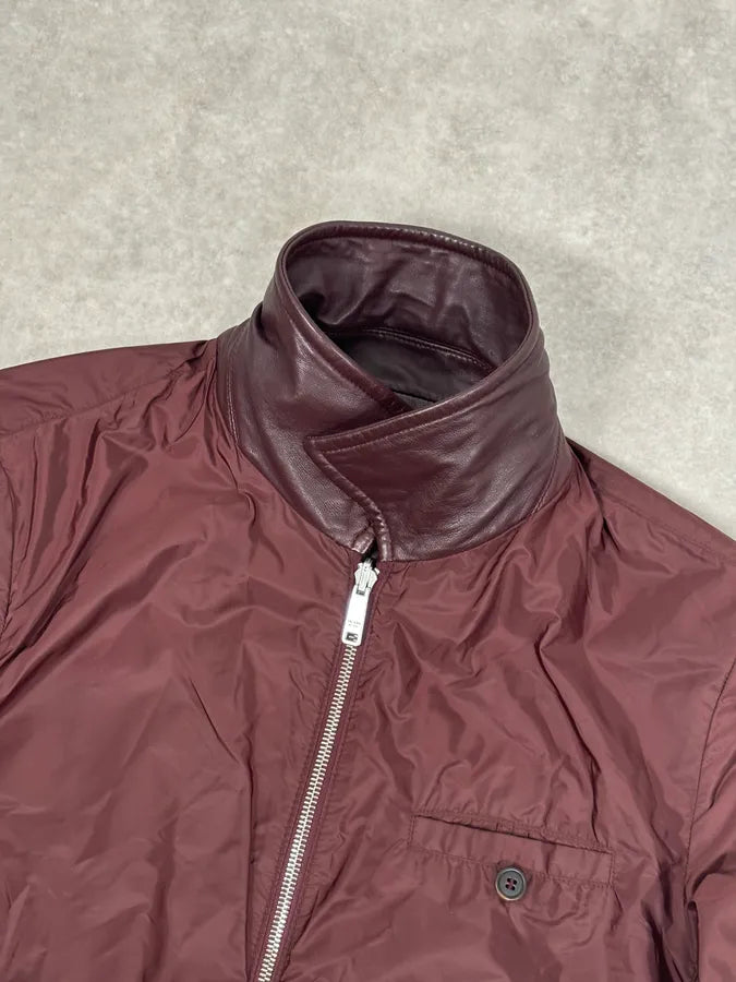 AW2013 Prada Burgundy Leather Reversible Premium Jacket BjGGCXD 14