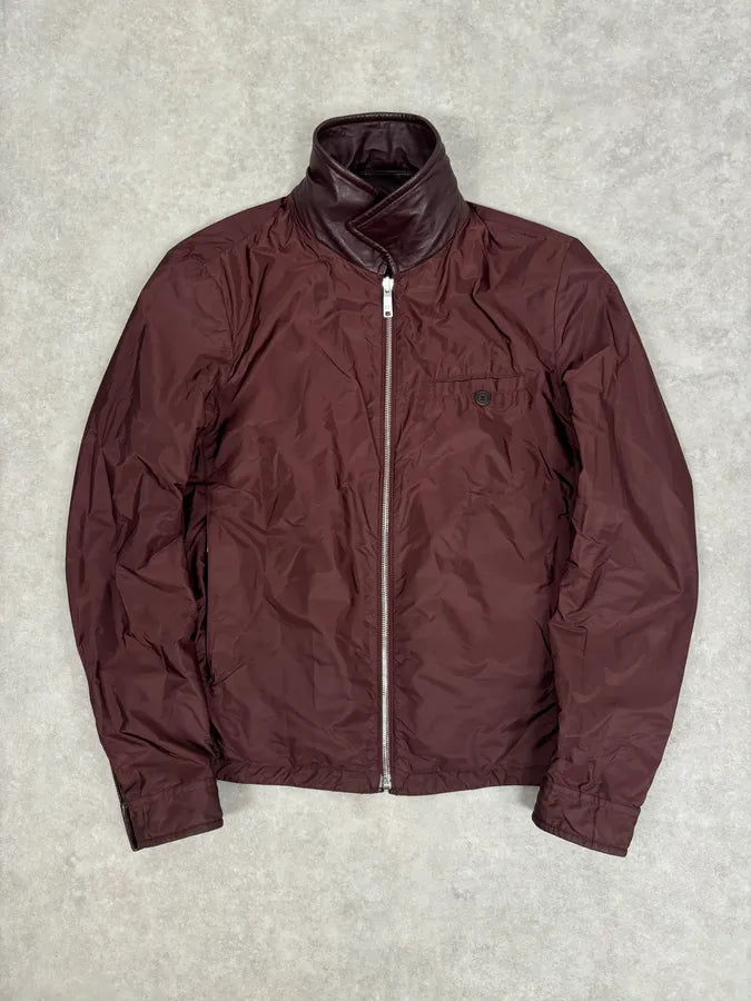 AW2013 Prada Burgundy Leather Reversible Premium Jacket BjGGCXD 3