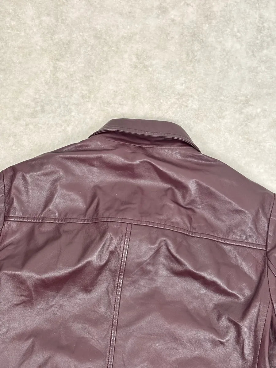 AW2013 Prada Burgundy Leather Reversible Premium Jacket BjGGCXD 8