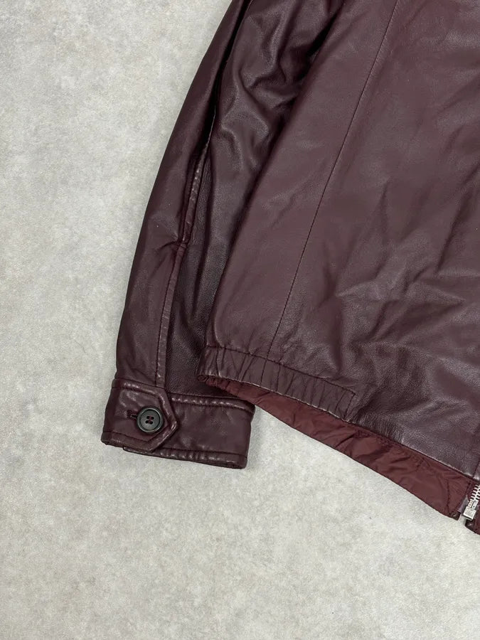 AW2013 Prada Burgundy Leather Reversible Premium Jacket BjGGCXD 9