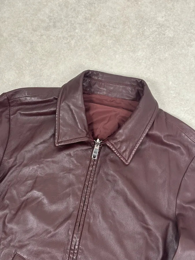 AW2013 Prada Burgundy Leather Reversible Premium Jacket BjGGCXD 6
