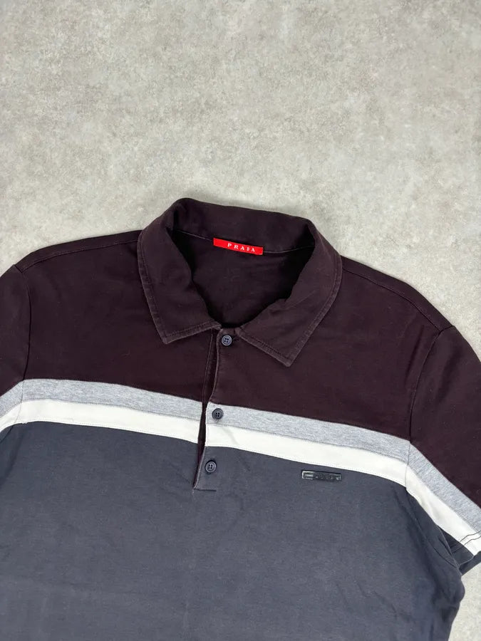 SS2008 Prada Grey Cozy Striped Polo iesmIwU 3