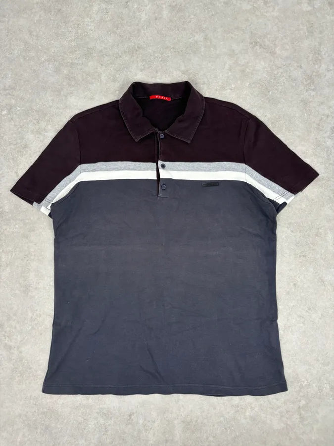 SS2008 Prada Grey Cozy Striped Polo iesmIwU 0