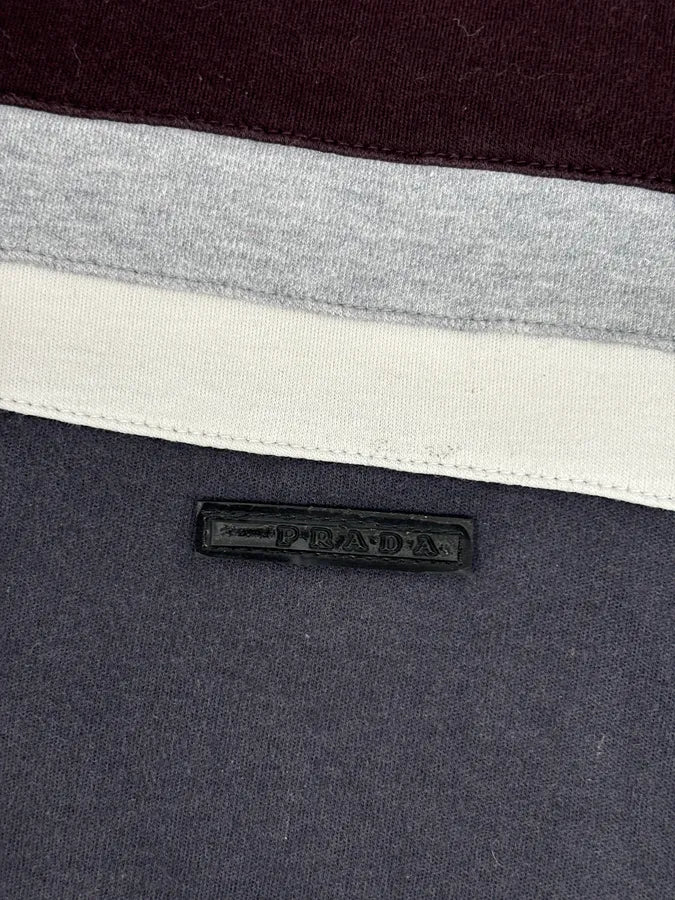 SS2008 Prada Grey Cozy Striped Polo iesmIwU 7
