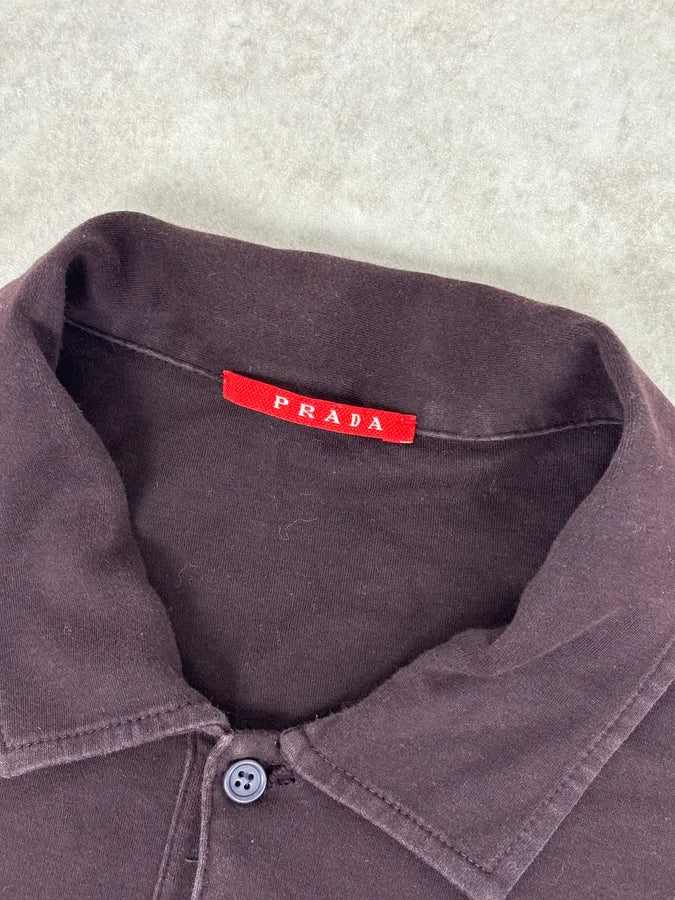 SS2008 Prada Grey Cozy Striped Polo iesmIwU 6