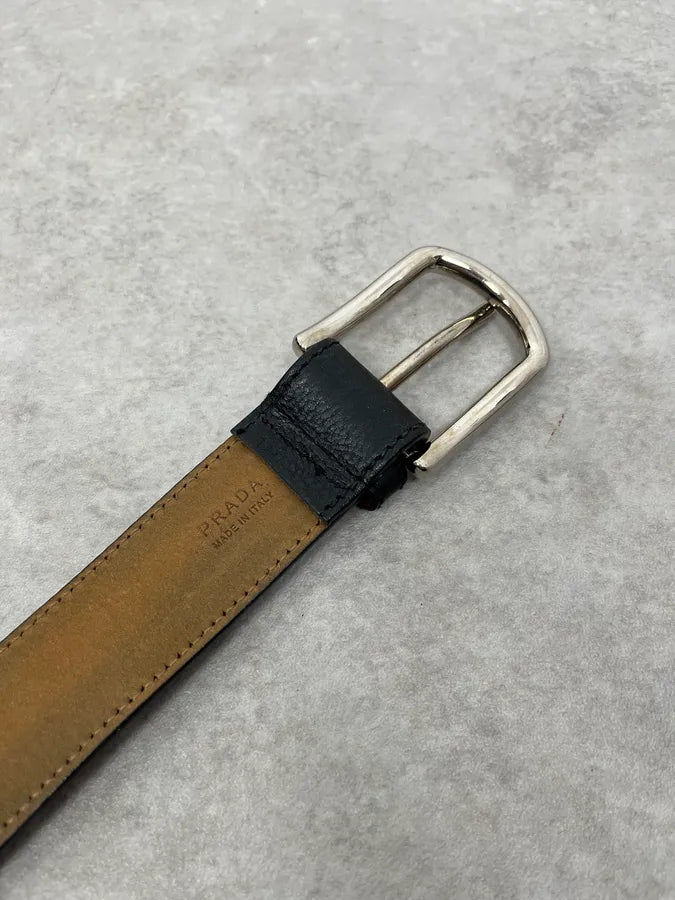 Prada Casual Black Leather Belt fvZwulu 6