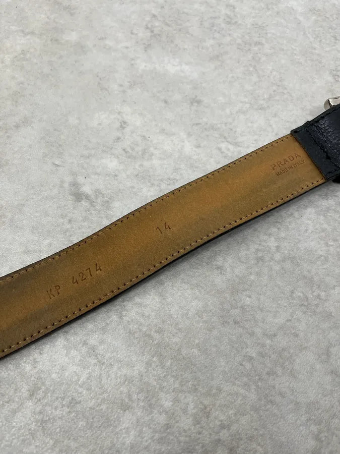Prada Casual Black Leather Belt fvZwulu 7