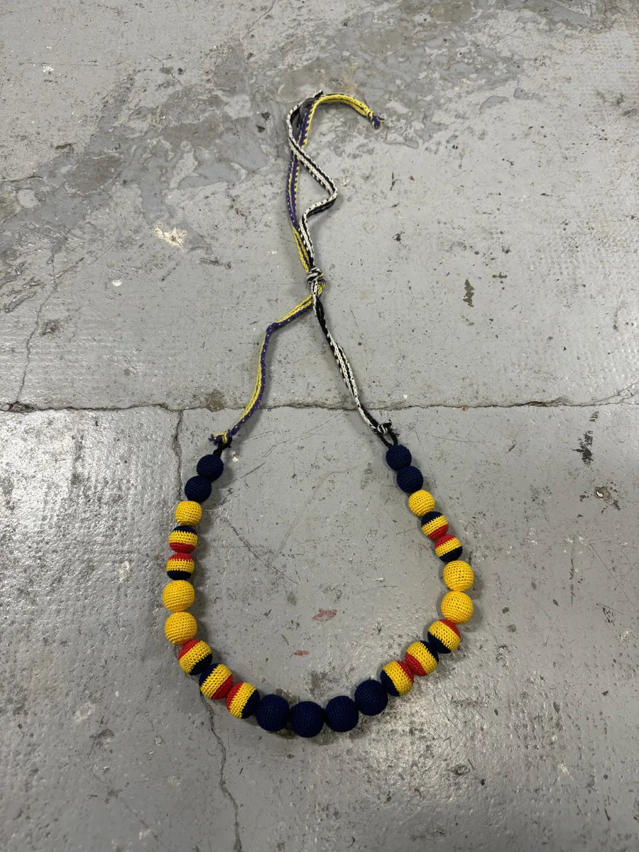 AW2005 Prada Chocker Nappa Yellow Bead Savage Necklace EoOOWkm 1