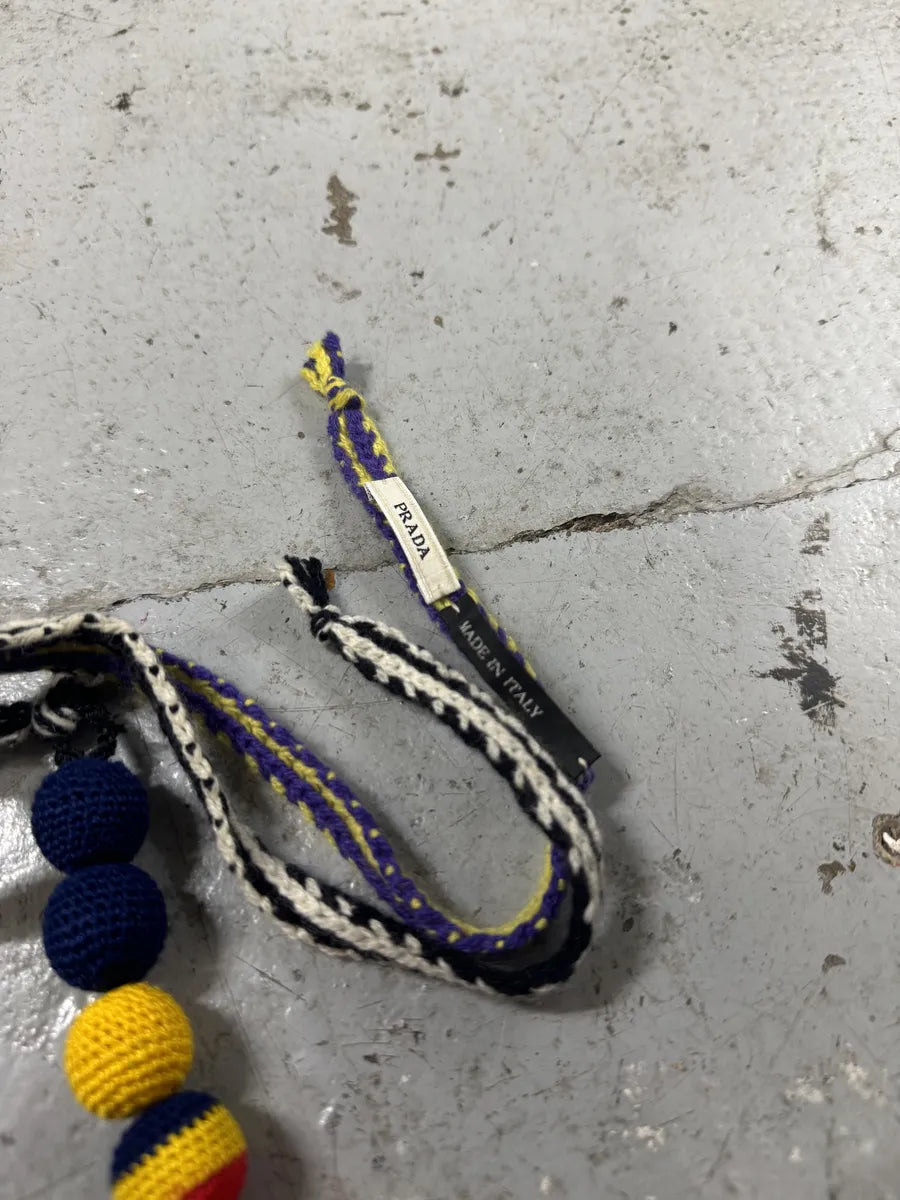 AW2005 Prada Chocker Nappa Yellow Bead Savage Necklace EoOOWkm 4