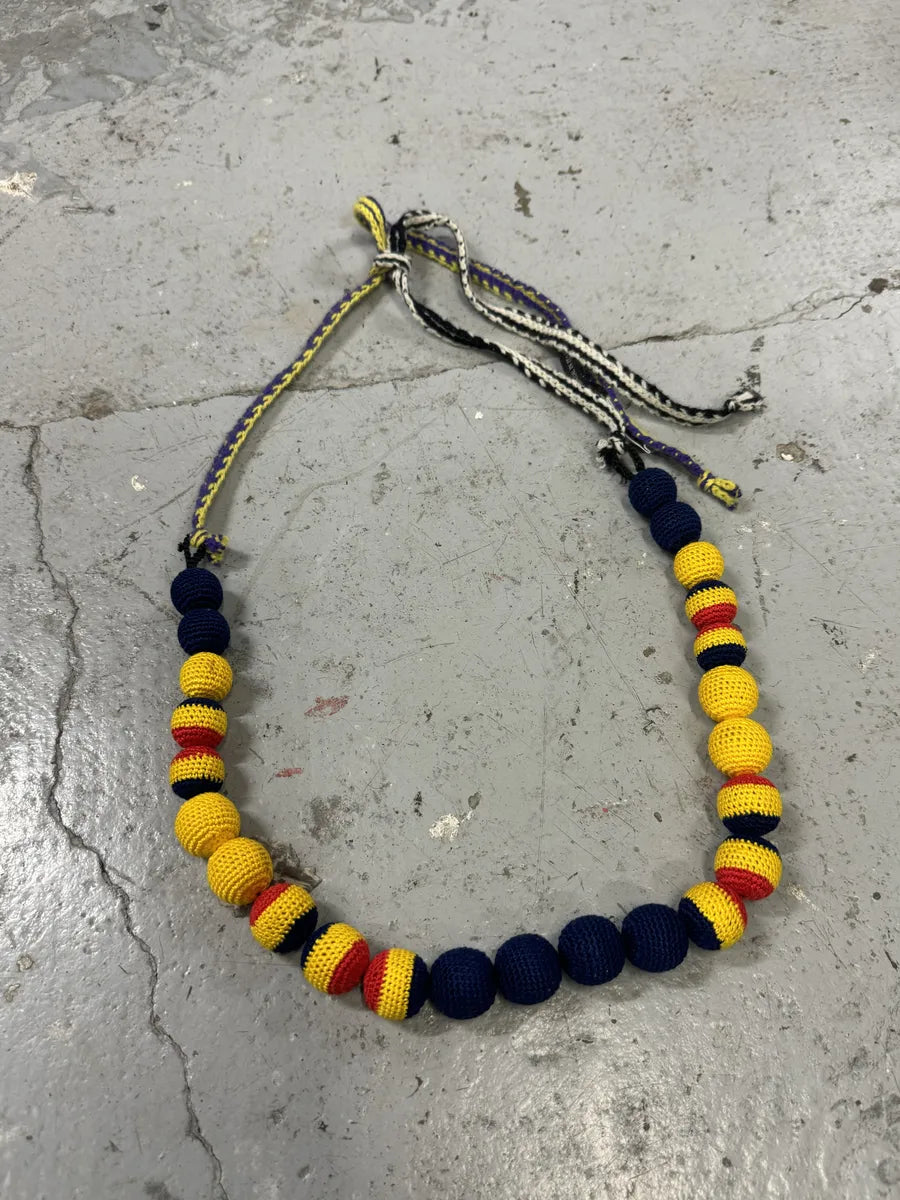 AW2005 Prada Chocker Nappa Yellow Bead Savage Necklace EoOOWkm 6