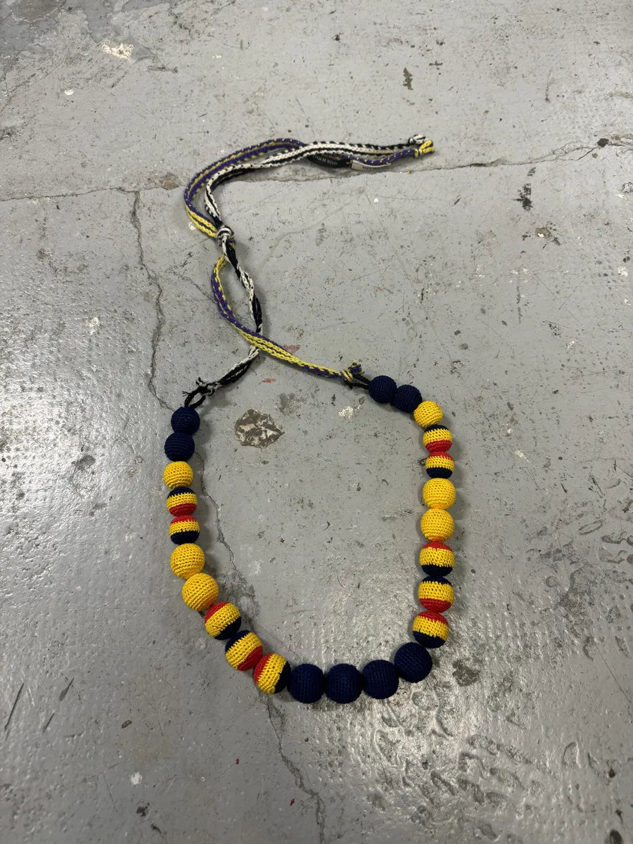 AW2005 Prada Chocker Nappa Yellow Bead Savage Necklace EoOOWkm 8