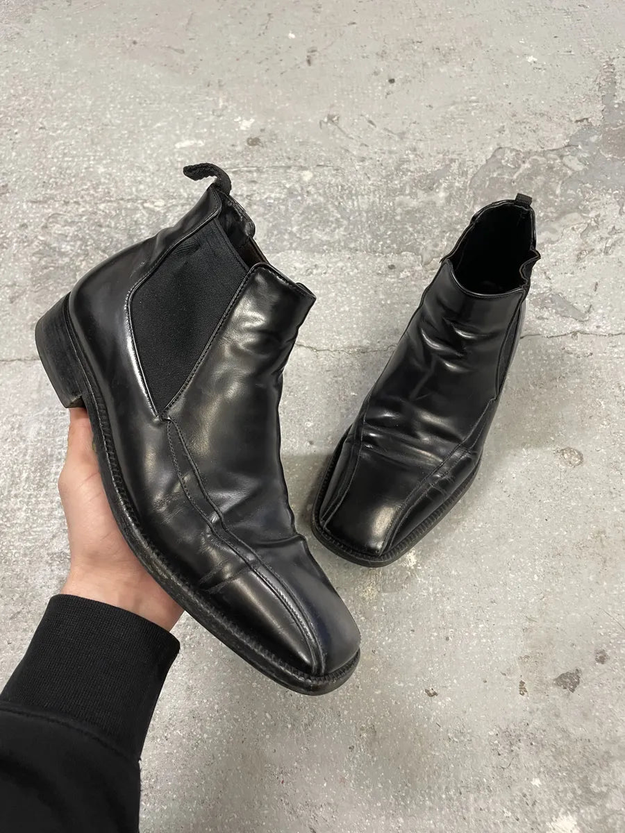 Prada Class Ankle Black Leather Boots (42eu/us8.5) 0