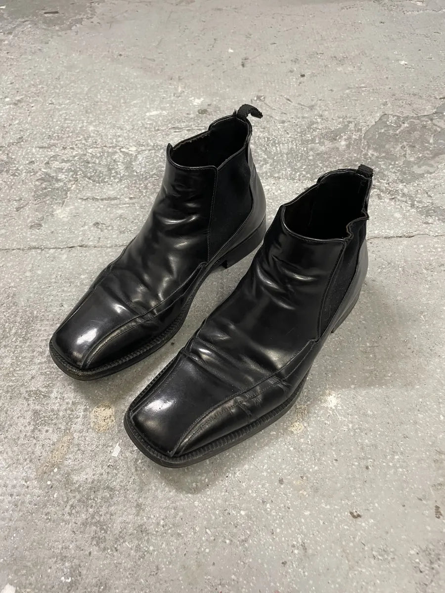 Prada Class Ankle Black Leather Boots (42eu/us8.5) 3