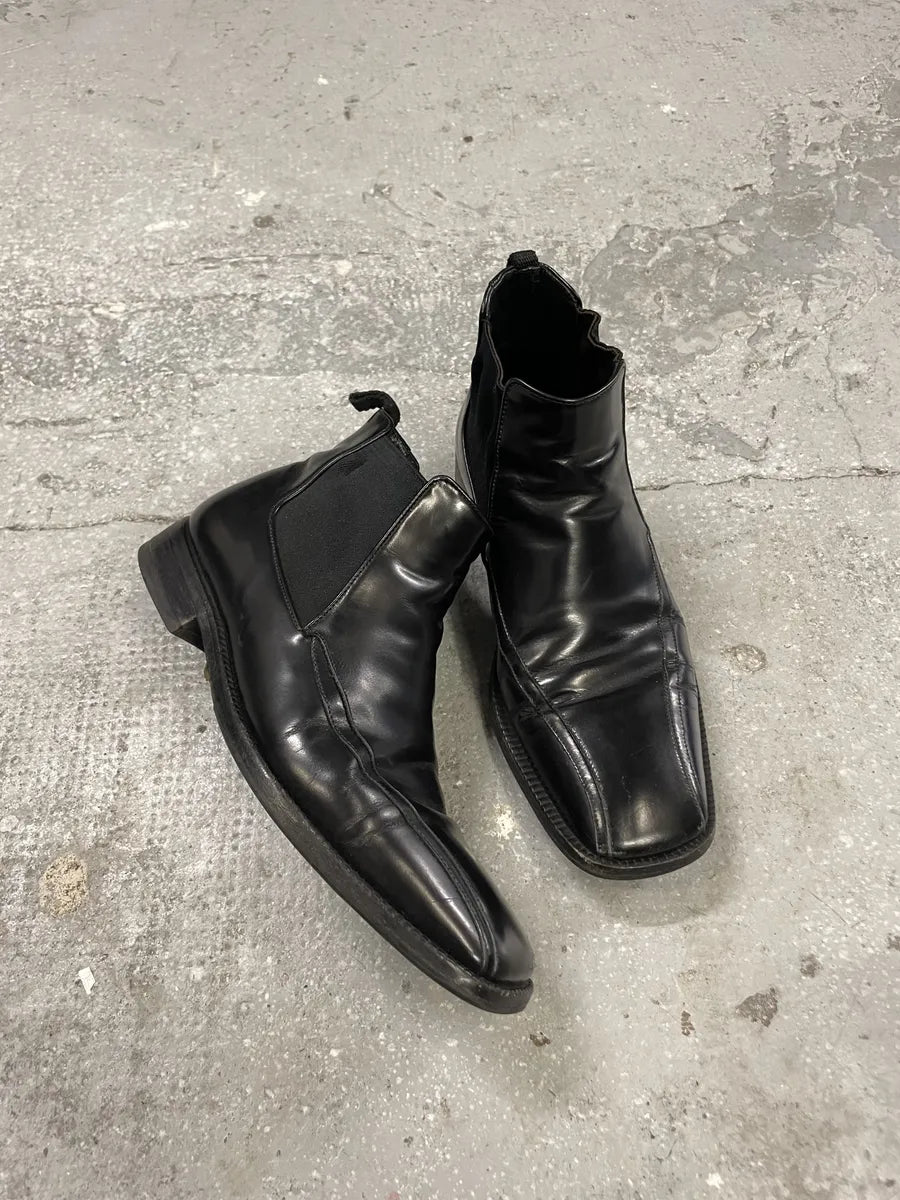 Prada Class Ankle Black Leather Boots (42eu/us8.5) 5
