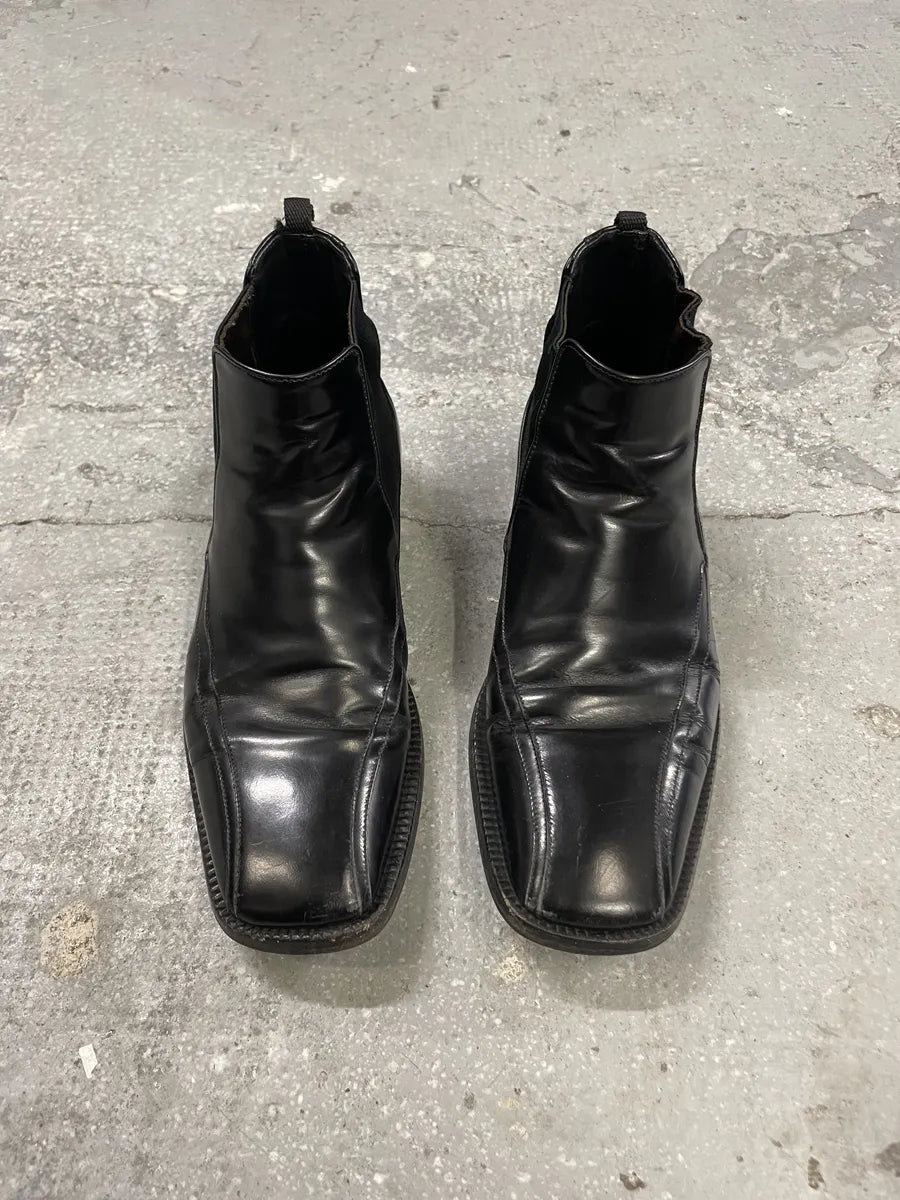 Prada Class Ankle Black Leather Boots (42eu/us8.5) 6
