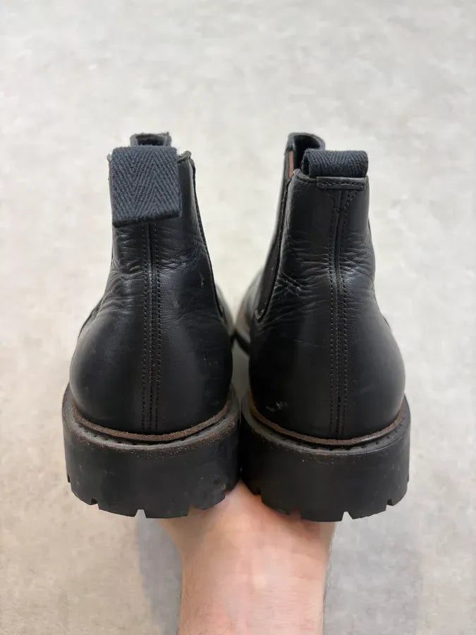 Prada Commando Black Leather Chelsea Boots rMaBrNM 4