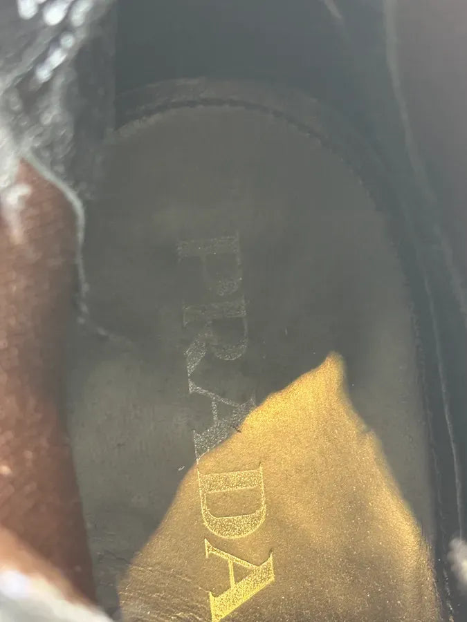 Prada Commando Black Leather Chelsea Boots rMaBrNM 7