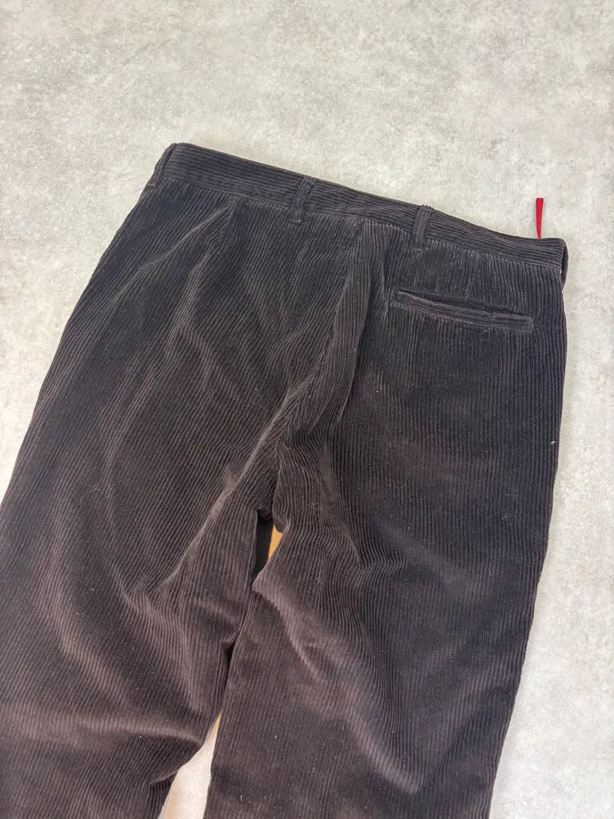 2000s Prada Corduroy Dark Brown Cozy Pants ZmXhZpr 6