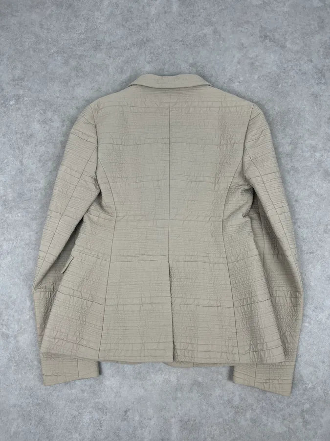SS2008 Prada Cream Plissed Blazer CQomysz 5