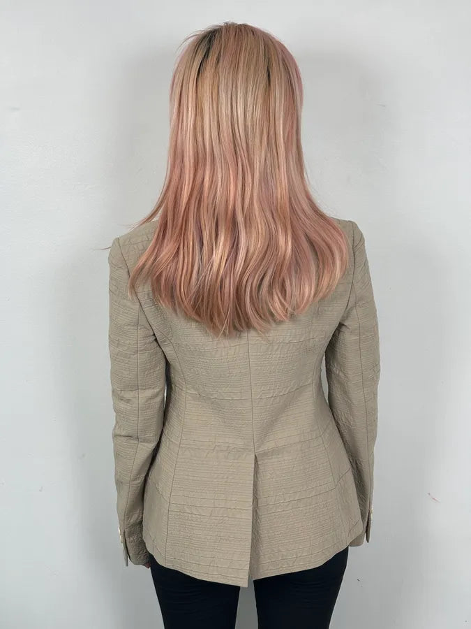 SS2008 Prada Cream Plissed Blazer CQomysz 2